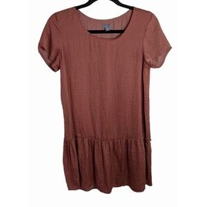 Aerie Women’s Short Sleeve Shirt Dress Ruffle Hem Lightweight Mini Size Small